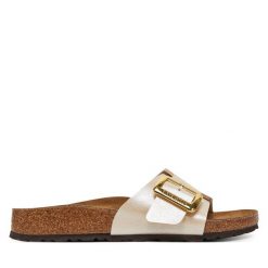 Klapki Birkenstock. Klapki damskie Birkenstock, bez wzorów, bez obcasa. Za 499.99 zł.