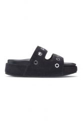 Klapki damskie Inuikii SUEDE STUDS. Czarne klapki damskie Inuikii, bez wzorów, z syntetyku, eleganckie, bez obcasa, na platformie. Za 999.99 zł.