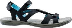 Elbrus Sandały damskie Laren Black/Light blue r. 36. Czarne sandały damskie ELBRUS, bez wzorów, bez obcasa, bez zapięcia. Za 123.66 zł.