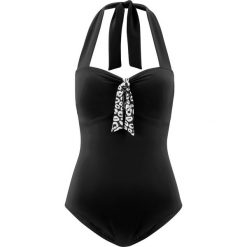 Kostium kąpielowy bonprix czarny. Czarne kostiumy jednoczęściowe damskie bonprix, w paski. Za 49.99 zł.