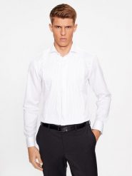 Eterna Koszula 4138/FK8V Biały Slim Fit. Białe koszule męskie Eterna, m, bez wzorów, z bawełny, biznesowe, bez kołnierzyka, bez ramiączek. Za 269.99 zł.