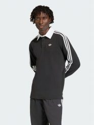 Adidas Polo 3-Stripes Rugby Longsleeve Polo KE3576 Czarny Regular Fit. Czarne bluzki z długim rękawem męskie Adidas, m, bez wzorów, z bawełny, bez kołnierzyka. Za 239.99 zł.