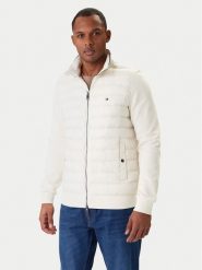 Tommy Hilfiger Kurtka przejściowa Mix Media Ess MW0MW41329 Kremowy Regular Fit. Białe kurtki męskie Tommy Hilfiger, m, bez wzorów, z bawełny, bez kaptura. Za 699.99 zł.