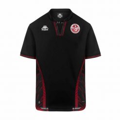 Druga koszulka Tunisu Coupe du Monde 2026. Czarne koszulki sportowe męskie Kappa, l, bez wzorów, z materiału, bez kołnierzyka, bez ramiączek, na fitness i siłownię. Za 415.00 zł.