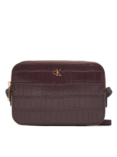 Calvin Klein Torebka LV04F3285G Bordowy. Czerwone listonoszki damskie Calvin Klein, bez wzorów, ze skóry, bez dodatków. Za 379.99 zł.