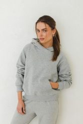 BLUZA RITA SZARY MELANŻ S - Flawless. Szare bluzy damskie Flawless, na zimę, l, bez wzorów, z bawełny, bez kaptura. Za 339.00 zł.