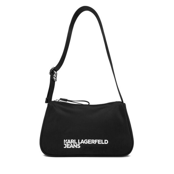 Torebka Karl Lagerfeld Jeans. Czarne torebki do ręki damskie Karl Lagerfeld Jeans, bez wzorów, z jeansu, klasyczne, bez dodatków. Za 342.99 zł.