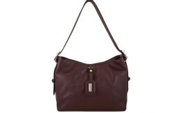 Codzienna torebka damska na ramię - Bordowa. Czerwone torby na ramię damskie Barberinis, bez wzorów, ze skóry, biznesowe, małe, bez dodatków. Za 222.99 zł.