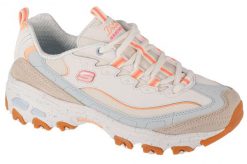 Buty sportowe Sneakersy damskie Skechers D'Lites - Bold Views. Białe obuwie sportowe damskie Skechers, bez wzorów, z materiału, trekkingowe. Za 290.05 zł.