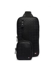 Tommy Hilfiger Saszetka Embossed Flag Sling Bag AM0AM14191 Czarny. Czarne saszetki męskie Tommy Hilfiger, ze skóry. Za 409.99 zł.