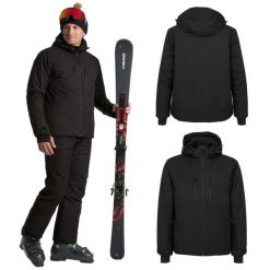 Kurtka narciarska męska KADVA Edge X Jacket. Czarne kurtki snowboardowe męskie KADVA, l, bez wzorów, z materiału, długie, bez kaptura, narciarskie. Za 269.99 zł.