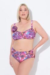 Damskie Bikini brokat miękkie miseczki regulowane ramiączka z recyklingu. Czerwone bikini damskie Ulla Popken, plus size, bez wzorów, plus size. Za 239.99 zł.