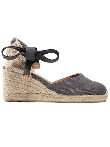 Castañer Espadryle Carina/6/002 21644-111 Szary. Szare sandały damskie Castañer, bez wzorów, z materiału, bez obcasa, bez zapięcia. Za 429.00 zł.