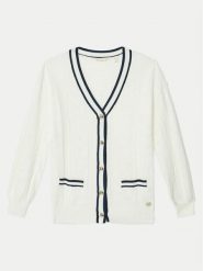 Guess Kardigan J5RR03 Z2BB0 Biały Regular Fit. Białe swetry dla dziewczynek Guess, z aplikacjami, z bawełny, bez kołnierzyka, bez ramiączek, bez kaptura. Za 159.99 zł.