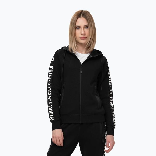 Bluza damska Pitbull Explory Tape Hooded Zip. Czarne bluzy damskie PITBULL, m, bez wzorów, z bawełny, bez kaptura. Za 239.99 zł.