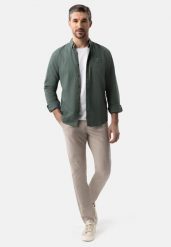 Spodnie w kratkę R-SIMO. Brązowe eleganckie spodnie męskie Volcano, m, bez wzorów, z materiału. Za 179.99 zł.