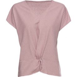 Shirt bonprix jasny jeżynowy - pudrowy jasnoróżowy w paski. Fioletowe bluzki damskie bonprix, bez wzorów, bez kołnierzyka. Za 79.99 zł.