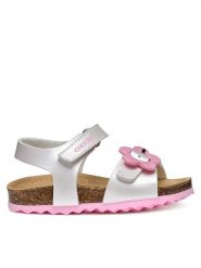 Geox Sandały B Chalki B552RD 000NF C1000 S Biały. Białe sandały dziewczęce Geox, ze skóry, bez zapięcia. Za 179.99 zł.