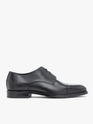 Czarne wizytowe półbuty. Czarne eleganckie półbuty Ryłko, z materiału, eleganckie, bez zapięcia. Za 449.99 zł.