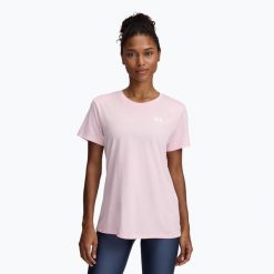Koszulka treningowa damska Under Armour Tech C-Twist. Czerwone obuwie sportowe damskie Under Armour, bez wzorów, na fitness i siłownię. Za 127.65 zł.