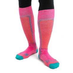 Skarpety Narciarskie Damskie Icebreaker Ski+ Medium OTC. Czerwone skarpety damskie Icebreaker, bez wzorów, z wełny. Za 124.99 zł.