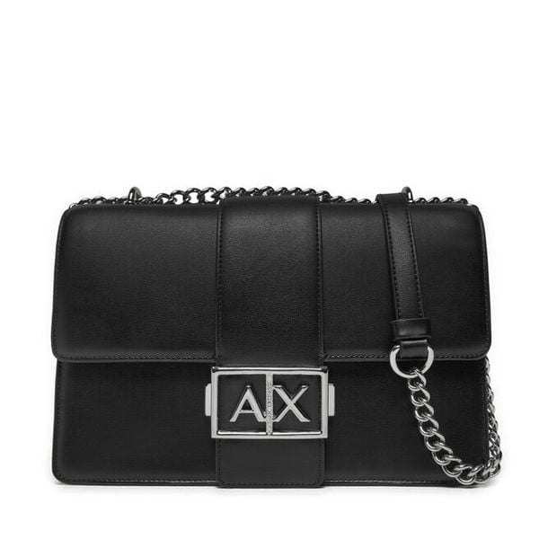 Torebka Armani Exchange. Czarne torebki do ręki damskie Armani Exchange, bez wzorów, wizytowe, bez dodatków. Za 628.99 zł.