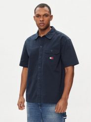 Tommy Jeans Koszula Essential DM0DM18969 Granatowy Regular Fit. Niebieskie koszule męskie Tommy Jeans, m, bez wzorów, z bawełny, bez kołnierzyka, bez ramiączek. Za 209.99 zł.
