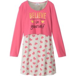 Sukienka + shirt "boxy" (2 części) bonprix pastelowy dymny różowy - naturalny melanż. Sukienki dla dziewczynek bonprix. Za 24.99 zł.