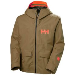 Kurtka narciarska Helly Hansen Emiko Shell. Brązowe kurtki snowboardowe męskie Helly Hansen, m, bez wzorów, bez kaptura, narciarskie. Za 1,157.00 zł.
