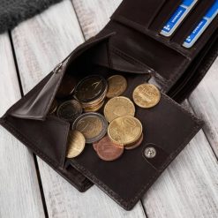 Paolo Peruzzi Elegancki portfel męski skórzany brązowy z ochroną RFID AY-11-BR. Brązowe portfele męskie Paolo Peruzzi, bez wzorów. Za 87.77 zł.