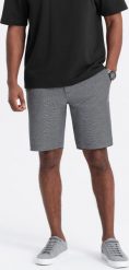 Ombre Męskie spodenki wykonane z dwukolorowej melanżowej dzianiny - czarne V2 OM-SRCS-0127 XXL. Czarne krótkie spodenki sportowe męskie Ombre, m, bez wzorów, z dzianiny. Za 69.99 zł.