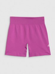 4F Legginsy krótkie sportowe bezszwowe dziewczęce - różowe 164 (13-14 lat). Czerwone legginsy dla dziewczynek 4f, bez wzorów, z materiału, krótkie. Za 49.99 zł.