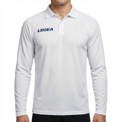Męska Koszulka Polo Długie Rękawy do Biegania Biała. Białe koszulki polo męskie Legea, m, bez wzorów, z materiału, sportowe, bez ramiączek. Za 56.00 zł.