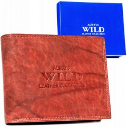 Portfel skórzany Always Wild AW-N5-MAL brązowy. Brązowe portfele męskie Always Wild, bez wzorów, ze skóry. Za 45.00 zł.
