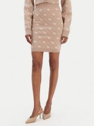 Guess Spódnica ołówkowa W4BD0S Z3JD2 Beżowy Regular Fit. Brązowe spódnice damskie Guess, s, z aplikacjami, z wiskozy, ołówkowe. Za 349.99 zł.