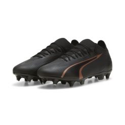 Buty piłkarskie ULTRA MATCH MxSG PUMA Black Copper Rose Metallic. Brązowe buty sportowe męskie Puma, bez zapięcia, do piłki nożnej. W wyprzedaży za 296.40 zł.
