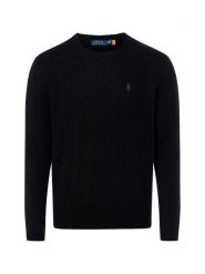Polo Ralph Lauren sweter z dzianiny z zawartością kaszmiru Mężczyźni Kaszmir czarny, XL. Czarne swetry przez głowę męskie Polo Ralph Lauren, m, bez wzorów, z dzianiny, bez kołnierzyka. Za 1,199.95 zł.