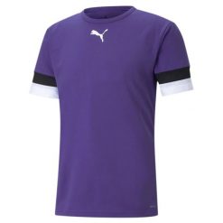 Koszulka Puma Teamrise. Fioletowe koszulki sportowe męskie Puma, xs, bez wzorów, bez kołnierzyka, bez ramiączek, do piłki nożnej. Za 99.50 zł.