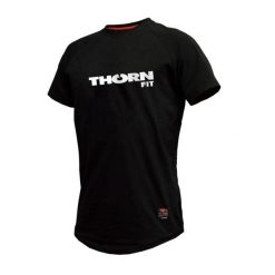 Koszulka T-shirt THORN FIT Team. Czarne koszulki sportowe męskie Thorn Fit, s, bez wzorów, z bawełny, bez kołnierzyka, bez ramiączek, na fitness i siłownię. Za 119.00 zł.