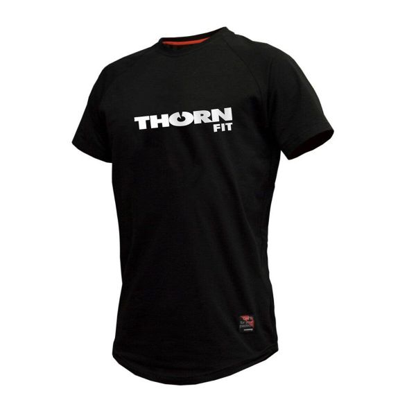 Koszulka T-shirt THORN FIT Team. Czarne koszulki sportowe męskie Thorn Fit, s, bez wzorów, z bawełny, bez kołnierzyka. Za 119.00 zł.