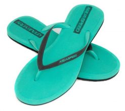 Japonki basenowe damskie Aqua Speed Genoa. Czarne klapki damskie Aqua-Speed, bez wzorów, z materiału, wakacyjne, bez obcasa. Za 47.99 zł.