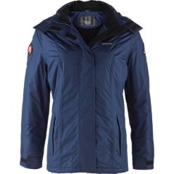 Kurtka outdoorowa z odpinanym kapturem bonprix ciemnoniebieski. Niebieskie kurtki damskie bonprix, bez wzorów. Za 149.99 zł.
