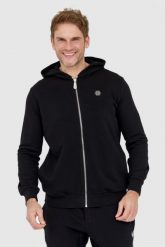 PHILIPP PLEIN Czarna rozpinana bluza męska hexagon z kapturem. Czarne bluzy męskie Philipp Plein, l, bez wzorów, z kapturem. W wyprzedaży za 1,999.99 zł.