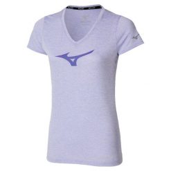 Damski jersey Mizuno Runbird Wos. Fioletowe koszulki sportowe damskie Mizuno, bez wzorów, z jersey, sportowe, bez kołnierzyka. Za 217.50 zł.