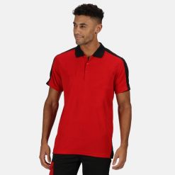 Koszulka Polo Męska Kontrastowa Coolweave. Czarne koszulki polo męskie Regatta, l, bez wzorów, z materiału, klasyczne, bez ramiączek. Za 67.99 zł.
