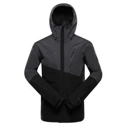 Kurtka męska turystyczna wodoodporna 10.000 Norem 3. Czarne kurtki sportowe męskie Alpine Pro, m, bez wzorów, trekkingowe. W wyprzedaży za 729.00 zł.