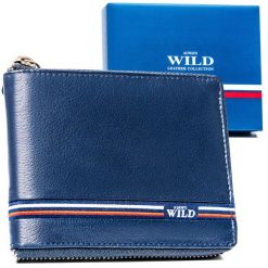 Portfel męski Always Wild N992Z-GV granatowy. Niebieskie portfele męskie Always Wild, bez wzorów, ze skóry. Za 59.00 zł.