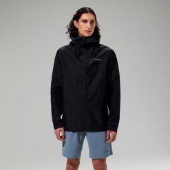 Kurtka przeciwdeszczowa męska Berghaus Deluge Pro 3.0 Jkt. Czarne kurtki męskie Berghaus, m, bez wzorów, z materiału, z kapturem. Za 555.49 zł.