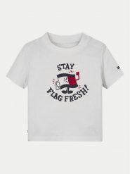 Tommy Hilfiger T-Shirt Graphic KN0KN01964 Biały Regular Fit. Białe t-shirty dla chłopców Tommy Hilfiger, bez wzorów, z bawełny, bez ramiączek. Za 79.99 zł.