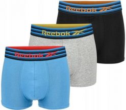 Bokserki majtki męskie bawełniane 3 pary REEBOK TRUNK KENT. Niebieskie bokserki męskie Reebok, m, bez wzorów, z bawełny. Za 95.00 zł.